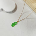 Green Pickle Earrings, Necklace and Coordinated Jewelry Set view 2