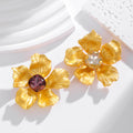 Camellia Crystal Two Designs Metal Brooch Pin 5.6 x 5.3 cm view 4