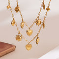 Paperclip Charm Necklace With Heart Sun And Strawberry view 4