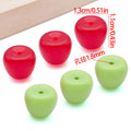 Red and Green Apple Shaped Acrylic Beads With Through Holes view 2