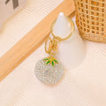 Rhinestone Tomato Fruit Keychain Green Leaf Charm Strap Options view 11