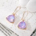 Aurora Triangle Crystal Drop Earrings Gold Hooks 5 Colors view 9