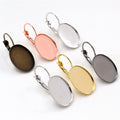 Oval Leverback Earring Bezel Settings in Twelve Options view 5