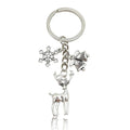 Metal Christmas Charm Keychains in 8 Winter Holiday Styles view 8