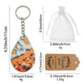 Ocean Pattern Teardrop Wooden Keychain, Four Printed Designs view 2