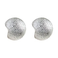 Silver Hammered Dome Stud Earrings Textured Half Sphere view 5