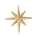 Eight Point Star Brooch In Smooth Gold And Silver Tones view 1