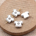 Sun T Shirt Spacer Bead in Antique Silver Metal Finish view 2