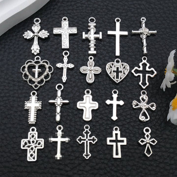 Black Cross Metal Charms with 26 Listed Options for DIY Jewelry Making