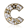 Pearl Floral Letter C Brooch Decorative Metal Pin For Jackets And Lapels view 1