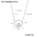 Double Circle Zircon Necklace Bracelet Ring Jewelry Set view 10
