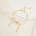 Herringbone Bow Necklace Bracelet Earrings Gold Silver view 8