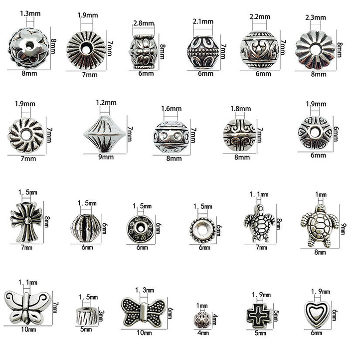 Antique Silver Spacer Bead Metal Beads with 25 Listed Options