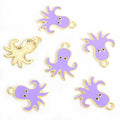 Colorful Enamel Octopus Charms in Gold and Silver Tones view 12