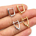 U Shaped Hinged Earring Findings with Bottom Loops in Five Finishes view 4