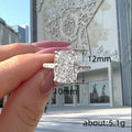 Oversized Radiant Rectangular Clear Solitaire Ring With Pave Band view 4