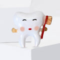 Enamel Tooth Brooch Holding Toothbrush Red or Blue Handle view 4
