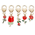 Five-Piece Red Rose and Heart Lobster Clasp Charm Assortment view 5