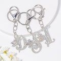 Silver Rhinestone Fairy Initial Letter Keychain A to Z view 2