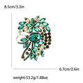 Large Gold Crystal Floral Brooch Center Oval Six Colors view 10