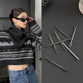 Silver S-Wave Metal Hair Pins Flat Clip Style About 5cm view 1