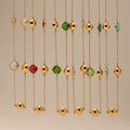 Gold Stainless Steel Long Czech Glass Station Necklace 80cm view 3