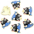 Colorful Enamel Cat Holding Fish Metal Charms, 12 Designs view 12