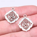 Seven Chakra Symbol Openwork Metal Pendants in Silver Tone view 2