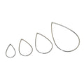 Teardrop Outline Charms in Two Metal Tones and Four Sizes view 7