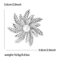 Radiating Fern Leaf Brooch With Pearl in Gold or Silver Tone view 7