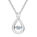 Silver Tone Infinity Teardrop Dancing Stone Necklace view 1