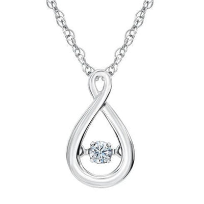 Product view 1 showing open teardrop loop with a suspended stone