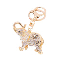 Rhinestone Flower Elephant Keychain Enamel Metal Bag Charm view 5