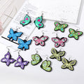 Silver Tone Colorful Butterfly Acrylic Hook Earrings in Seven Designs view 1