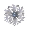 Gold Tone Flower Pearl Look Two Designs Metal Brooch Pin view 6