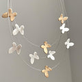 Three Layer Butterfly Station Necklace in Mixed Tones view 2