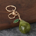 Glitter Pear Keychain With Leaf Charm, Split Ring And Lobster Clasp view 7