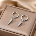 Gold and Silver Tone Spike and Ball Huggie Hoop Earrings view 8