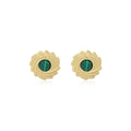 Green Red and Black Spiral Textured Gold Tone Stud Earrings view 5
