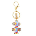 Multicolor Jeweled Mini Airplane Keychain with Gold Tone Hardware view 5