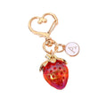 Gold-Tone Strawberry Charm Keychain With Daisy And Bee Accents view 5