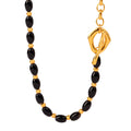 Gold OT Toggle Long Necklace Black Oval Beads Chain view 5