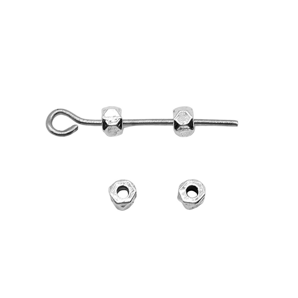 3x3mm 0.08g Multicolor Zinc Alloy Round Small Hole Loose Metal Beads for Bracelet Necklace DIY Making