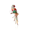 Multicolor Enamel Rhinestone Parrot Brooch Pearl On Branch view 1