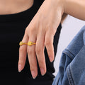Sun Face Signet Ring Titanium Steel Gold Or Steel Tone view 3