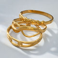 Sculptural Hinged Bangle Collection in Gold and Silver Tone view 2