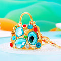 Crystal Mini Handbag Keychains in Blue Red and Assorted Colors view 1