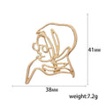 Hollow Outline Portrait Face Brooch Glasses Two Tones view 5