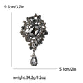Ornate Crystal Teardrop Pendant Brooch in Eight Colorways view 11