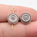 11x11x4.6mm 2g Multi-Color Zinc Alloy Flower Pattern Round Spacer Beads for DIY Bracelet Jewelry